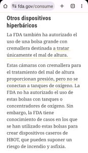 FDA camara hiperbarica para el tratamiento del mal de altura